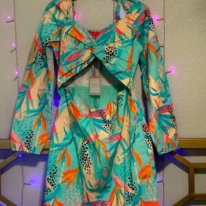 Colorful Marie by Victoria Dunn Long Sleeve Cutout Dress